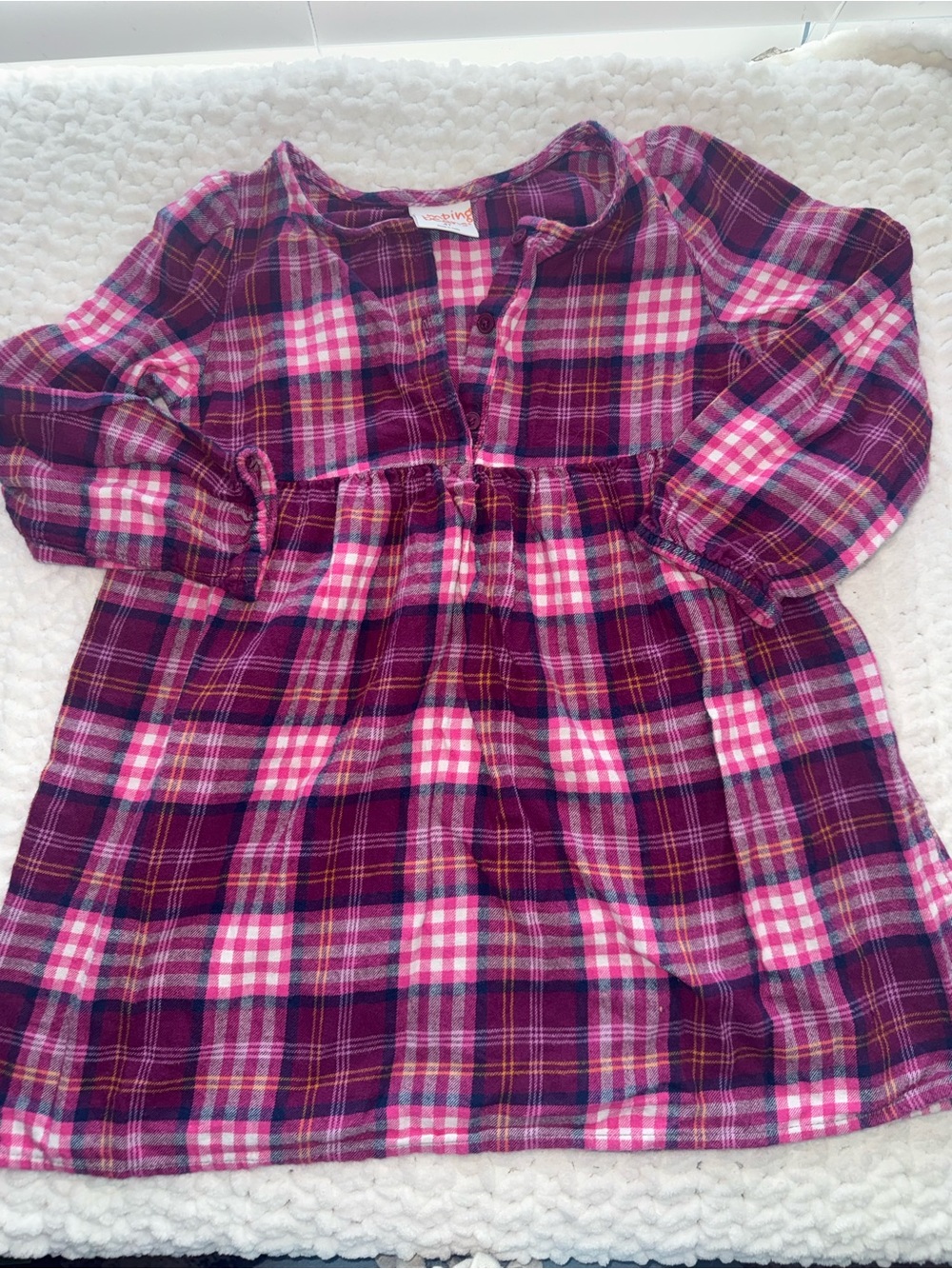 jumping beans Pink and Magenta Plaid Long-Sleeve Tunic Dress